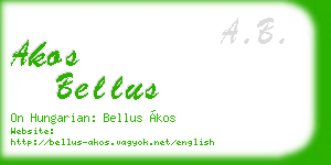 akos bellus business card