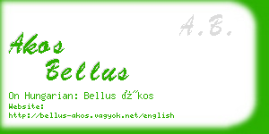 akos bellus business card